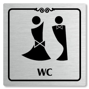 WC společné, 118x118mm, stříbrná, Texas
